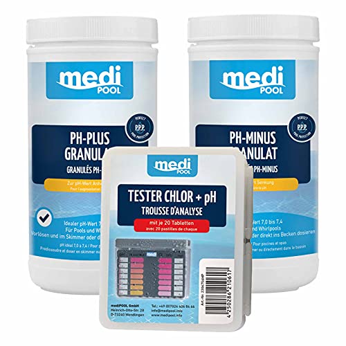 Medipool Wasserpflege pH-Wert Regulierung inkl. Wassertester, pH-Minus Granulat, pH-Plus Granulat von Medipool