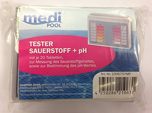 Medipool Wassertester, Minitester, Testgerät Sauerstoff pH mit 40 Tabletten von Medipool