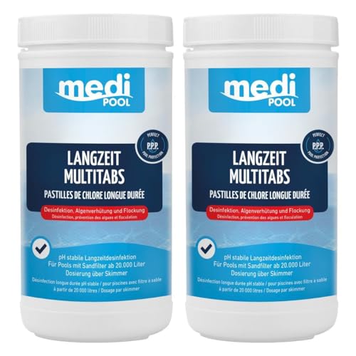 Medipool 3 in 1 Chlor Multifunktionstabletten, Langzeit MultiTabs je 200g, 2X 1 kg von Medipool