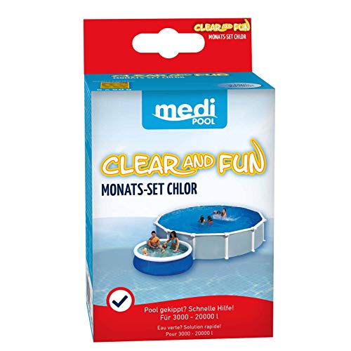 mediPOOL Chlor PLUS Mini Clear and Fun für Quick-Up-Pools 250 g, Desinfektion, Chlortabletten, Schnellchlorung, klares Wasser, Poolreinigung von Medipool