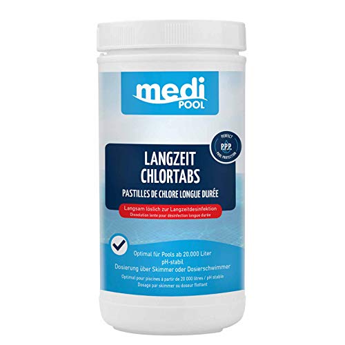 mediPOOL Langzeit-Chlor Tabs 200 g, Langzeitchlortabletten, Chlortabletten, Poolreinigung, Inhalt:1 kg von Medipool