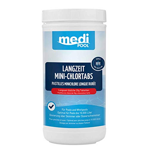 mediPOOL Langzeit-Minichlor Tabs 20 g, Chlortabletten, Chlorlangzeittabletten, Poolreinigung, Inhalt:1 kg von Medipool