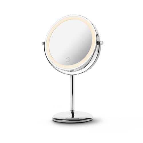 Medisana CM 844 Kosmetikspiegel mit Vergrößerung, Tischspiegel mit Beleuchtung, kabelloser Spiegel mit Akku, stufenloses LED-Licht und 2 drehbare Spiegelflächen ohne und mit 7-facher Vergrößerung Medisana CM 844 Kosmetikspiegel mit Vergrößerung, Tischspiegel mit Beleuchtung, kabelloser Spiegel mit Akku, stufenloses LED-Licht und 2 drehbare Spiegelflächen ohne und mit 7-facher Vergrößerung von Medisana