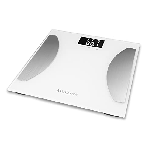 medisana BS 477 digitale Körperanalysewaage 180 kg, Personenwaage zur Messung von Körperfett, Körperwasser, Muskelmasse und Knochengewicht von Medisana