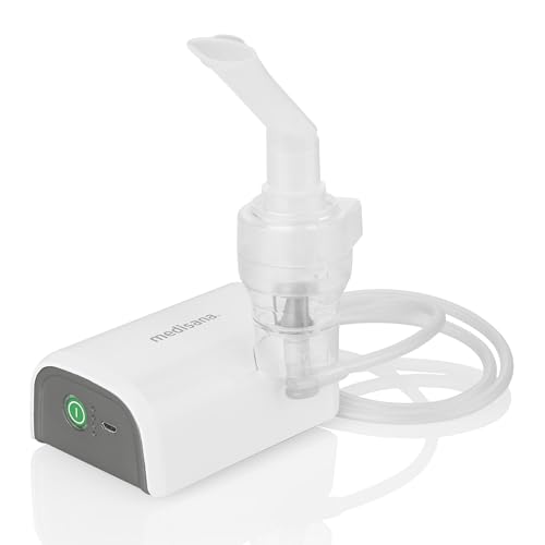 medisana IN 600 Inhalator, Kompressor Vernebler mit Mundstück und Maske für Erwachsene und Kinder, bei Erkältungen oder Asthma mit wiederaufladbarem Akku per Micro-USB von Medisana