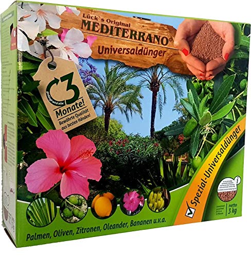Lück´s original Mediterrano Universal Dünger 10 Kg für mediterrane Pflanzen, Bananen, Oliven, Zitronen, Hanfpalmen, Palmen von Mediterrano