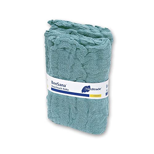 BeeSana® Bauchtuch, RöKo, unsteril, 6-fach, 20 x 30 cm, grün, mit Schlaufe | Packung (20 Stück) von Meditrade