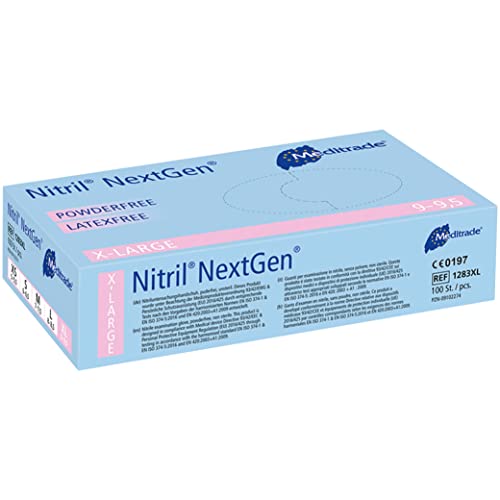 Meditrade Gentle Skin® sensitive Einweghandschuhe natur – puderfrei, mikrogeraut, proteinarm, Latex Untersuchungshandschuhe für Medizin, Pflege, Labor & Industrie - Extra Klein - 100 Stück von Meditrade