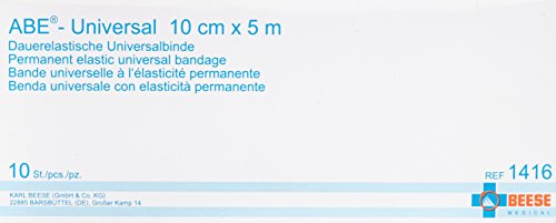 Meditrade 1416 Abe Dauerelastische Universalbinde für Traumatologische Indikationen, Unsteril, 5 m Länge x 10 cm Breite, Naturweiß (10-er pack) von Meditrade