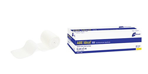 Meditrade 1425 Abe-Ideal 100 Baumwolle Textilelastische Idealbinde zur Kräftigen Kompression Der Extremitäten, 5 m Länge x 10 cm Breite, Weiß (10-er pack) von Meditrade