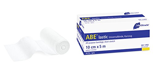 Meditrade 1783 Abe-Lastic Dauerelastische mittelzugbinde, Unsteril, 10 cm Breite x 5 m Länge (10-er pack) von Meditrade