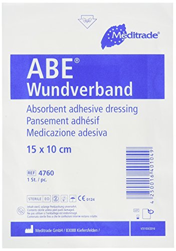 Meditrade 4760 Abe Wundverband, Steril, 15 cm Länge x 10 cm Breite (50-er pack) von Meditrade