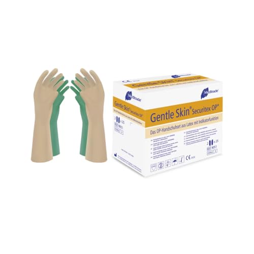 Meditrade 90517 Gentle Skin Securitex Latex OP-Handschuhset mit Indikatorfunktion, Steril, Puderfrei, Größe 7 (50-er pack) von Meditrade