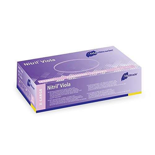 Meditrade Nitril® Viola Nitrilhandschuhe Farbig lila - XL/Lila | Packung (100 Handschuhe) von Meditrade