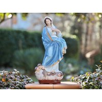 Himmelfahrt Marien-Statue, Jungfrau Maria Gegossene Marmorpulver Statue, Mutter Statue Im Freien, 20-Zoll-Renaissance-Statue Der von MedjugorjejewelryNo1