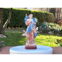 Unsere Dame Undoer Der Knoten Miniaturstatue, Kleine Statue Jungfrau Maria, Die Löst, Marmorstatue Mutter Medjugorje-Statue von MedjugorjejewelryNo1