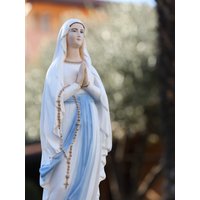 Unsere Liebe Frau Von Lourdes 25-Zoll-statue, Jungfrau Maria Gegossene Marmorpulverstatue, Gartenstatue Unserer Lieben Im Freien von MedjugorjejewelryNo1
