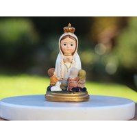 statue Unserer Lieben Frau Von Fatima, Miniaturstatue Fatima Mit Visionär, Medjugorje Miniatur-Baby-Sammlungsstatue Der Heiligen von MedjugorjejewelryNo1