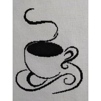 Handmadenähen Coffeelover Stickereiinspiration Gesticktkaffee Heiß Getränke Morgensip Gesticktmug Coffeeart Steamycup von MedleyShopByNina