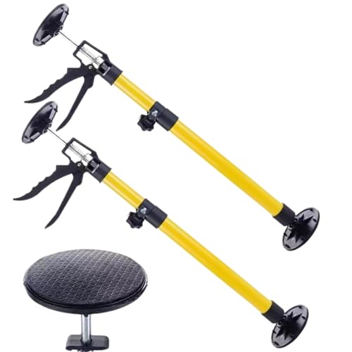 2 PCs 3. Handunterstützungsstange schwere 100-kg-Decke Dritter Handwerkzeug 20 bis 45 in Long einstellbarer Stützpol-Frachtleiste für Workshop, Studio, Malerei (gelb), einstellbar von Mednkoku