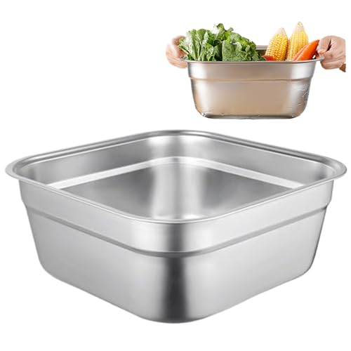 Schüssel Badewanne Edelstahl Waschbadewanne 12 '' Quadratwaschbecken stabiler flacher Boden Gemüse Waschkorb mit glatt breiter Kantenspülung Schüssel Mehrzweckgericht für Küchenstasche für Küchenspül Schüssel Badewanne Edelstahl Waschbadewanne 12 '' Quadratwaschbecken stabiler flacher Boden Gemüse Waschkorb mit glatt breiter Kantenspülung Schüssel Mehrzweckgericht für Küchenstasche für Küchenspül von Mednkoku