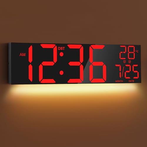 Mee 2ou 30 Zoll Große LED Digital Wanduhr mit Nachtlicht, Auto Dimmung, Dualer Alarm, Weiß/Rot/Blau Farbdisplay Optionen, Temperaturanzeige, Fernbedienung, 12/24 Std. Zeitformat, Countdown Timer Mee 2ou 30 Zoll Große LED Digital Wanduhr mit Nachtlicht, Auto Dimmung, Dualer Alarm, Weiß/Rot/Blau Farbdisplay Optionen, Temperaturanzeige, Fernbedienung, 12/24 Std. Zeitformat, Countdown Timer von Mee 2ou
