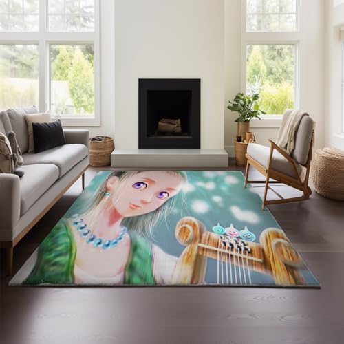 Computerstuhlmatte, Bodenmatte, Dragon Quest XI, Schreibtisch-Drehstuhl, Gaming-Stuhl, Rutschfester Teppich (DQ 01,80x120 cm) von MeeTe
