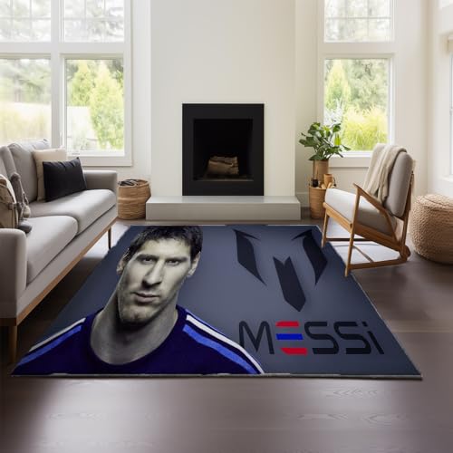 Fußmatten Lionel Messi Für Den Haushalt, Staubabsorbierend, Schmutzabweisend, Für Eingangstüren, Eingangsmatten, Verandamatten, Fußmatten Für Draußen (Messi 01,120x160cm) von MeeTe