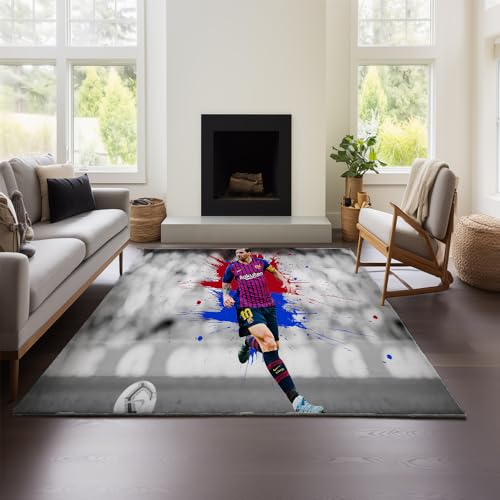 Fußmatten Lionel Messi Für Den Haushalt, Staubabsorbierend, Schmutzabweisend, Für Eingangstüren, Eingangsmatten, Verandamatten, Fußmatten Für Draußen (Messi 02,80x160cm) von MeeTe