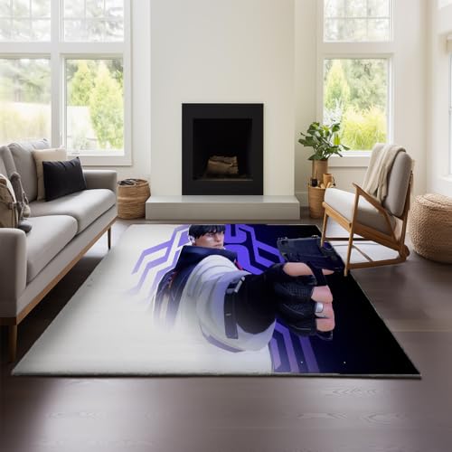 MeeTe 3D-Grafik-Teppich Im Coolen Linien-Stil Mit Leichtem Valorant-Motiv – Unverzichtbare Fußmatte Für Jugendzimmer, Schlafzimmer, E-Sport-Raum Und Gaming-Raum (Valorant 03,80x120 cm) von MeeTe