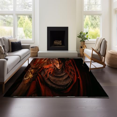 MeeTe 3D-Optik Cool Line Light Style Elden Ring Teppich – Unverzichtbare Fußmatte Für Jugendzimmer, Schlafzimmer, E-Sport-Raum, Gaming-Raum (Ring 01,80x120 cm) von MeeTe
