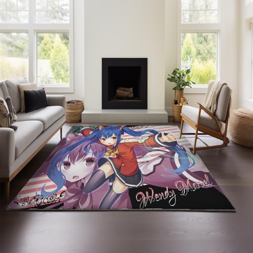 MeeTe 3D Visual Cool Line Light Style Fairy Tail Teppich - Unverzichtbare Fußmatte Für Teenager Kinderzimmer, Geeignet Schlafzimmer E-Sports Zimmer Gaming Zimmer (Fairy Tail 03,60x90 cm) von MeeTe