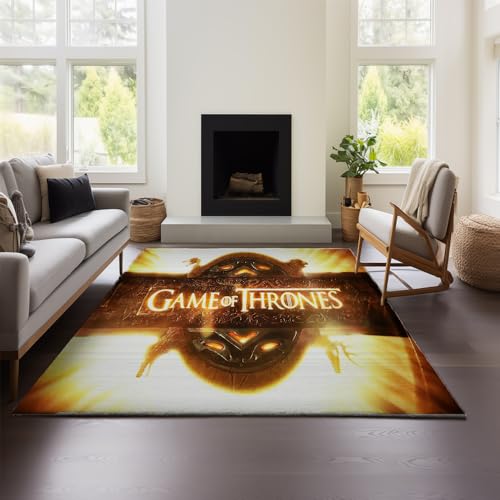 MeeTe Game of Thrones Teppich Für Wohnzimmer, Sofa, Couchtisch, Hochwertiger, Leichter Luxusteppich, Schlafzimmer, Nachttischdecke, Waschbar (GOF 03,120x180cm) von MeeTe