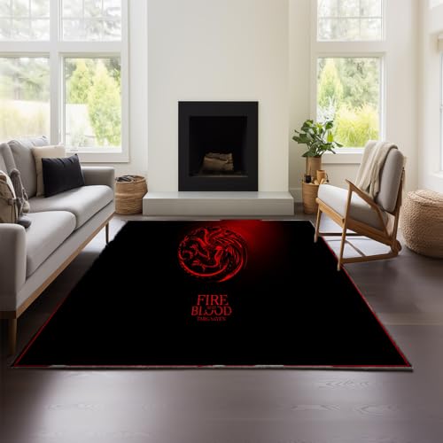 MeeTe Game of Thrones-Teppich Mit 3D-Grafik Und Coolem Design – Unverzichtbare Fußmatte Für Jugendzimmer, Schlafzimmer, E-Sport-Raum Und Gaming-Raum (GOF 02,160x240 cm) von MeeTe
