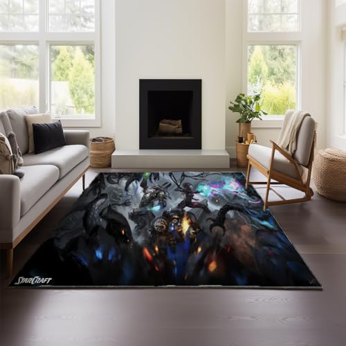 MeeTe Starcraft Teppich Schlafzimmer Wohnzimmer Kinder Jungen Teenager Flanellteppich Läufer Fußmatte (SC 03,80x120 cm) von MeeTe