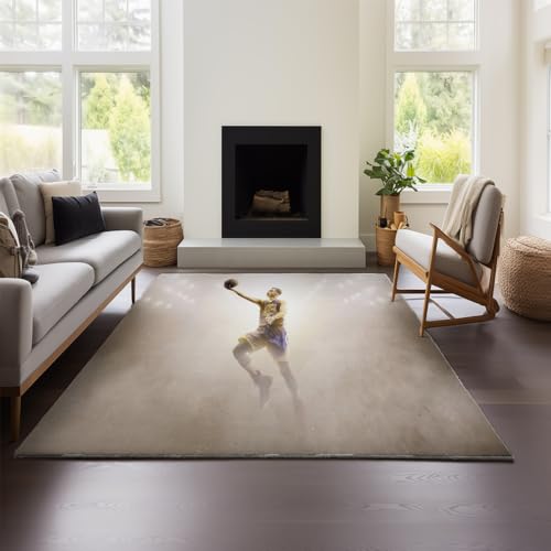 MeeTe Stephen Curry Teppich Im 3D-Look Mit Cool Line Light – Eine Unverzichtbare Fußmatte Für Jugendzimmer, Schlafzimmer, E-Sport-Raum Und Gaming-Raum (Curry 02,160x240 cm) von MeeTe