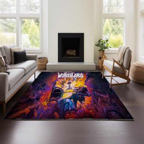 MeeTe Teppich „Tiny Tina's Wonderlands“ Für Wohnzimmer, Sofa, Couchtisch, Hochwertiger, Leichter Luxusteppich, Schlafzimmer, Nachttischdecke, Waschbar (TTW 03,120x180cm) von MeeTe