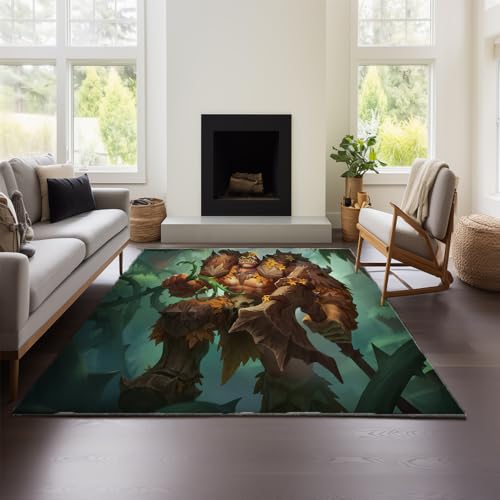 MeeTe Teppich Für Wohnzimmer, Hearthstone, Heroes of Warcraft, Sofa, Couchtisch, Hochwertiger, Leichter Luxusteppich, Schlafzimmer, Nachttischdecke, Waschbar (Hof 03,140x200cm) von MeeTe