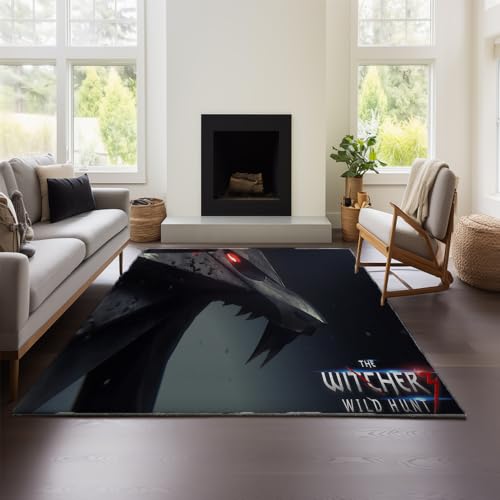MeeTe Teppich Schlafzimmer Wohnzimmer Kinder Jungen Teenager Flanellteppich Läufer Fußmatte (Witcher 01,80x120 cm) von MeeTe