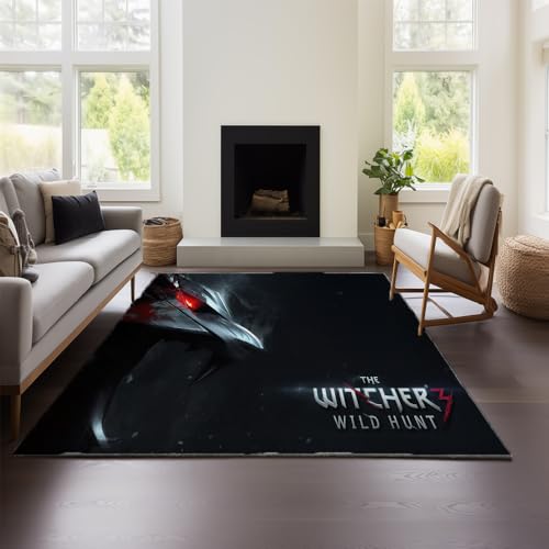 MeeTe Teppich Schlafzimmer Wohnzimmer Kinder Jungen Teenager Flanellteppich Läufer Fußmatte (Witcher 02,100x150 cm) von MeeTe