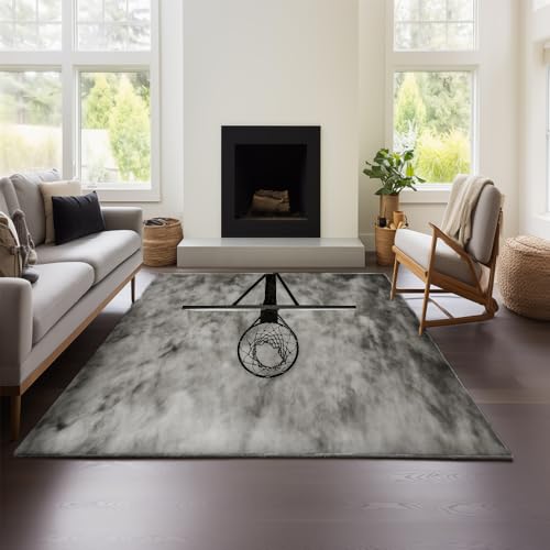 MeeTe Teppich Wohnzimmer 2025, Neu, Leicht, Luxuriös, Hochwertig, Basketball, Schlafzimmer, Bodenmatte, Sofa, Waschbar, Wasserdicht Und Schmutzabweisend (Basketball 03,60x90 cm) von MeeTe