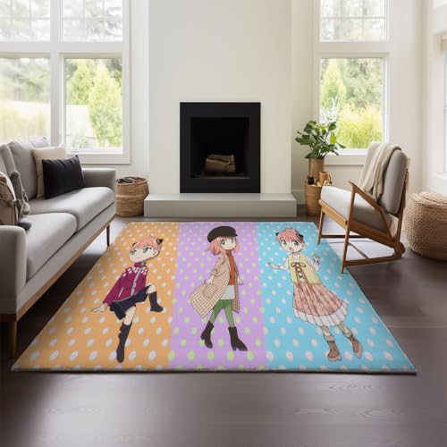 MeeTe Teppich Wohnzimmer 2025, Neu, Leicht, Luxuriös, S-Klasse, SPY×Family, Schlafzimmer, Bodenmatte, Sofa, Waschbar, Wasserdicht Und Schmutzabweisend (SPY 02,160x240 cm) von MeeTe