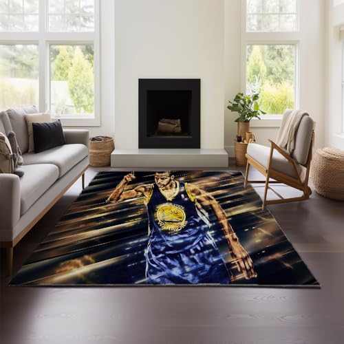 MeeTe Teppich Wohnzimmer 2025, Neu, Leicht, Luxuriös, S-Klasse, Stephen Curry, Schlafzimmer, Bodenmatte, Sofa, Waschbar, Wasserdicht Und Schmutzabweisend (Curry 03,60x90 cm) von MeeTe