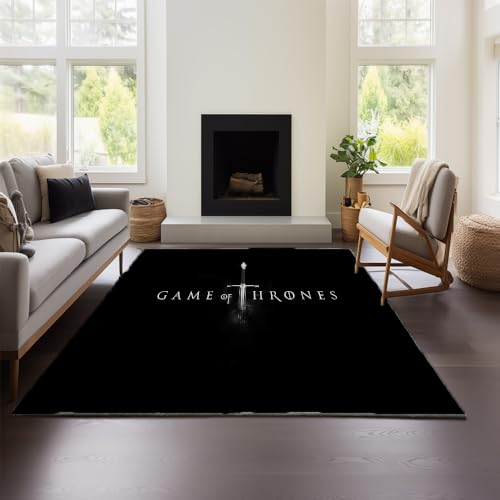 MeeTe Teppich Wohnzimmer Game of Thrones Grün Kurzflor Teppich Kinderzimmer Waschbar Vintage Blumenteppich Schlafzimmer Wohnzimmer (GOF 02,120x160 cm) von MeeTe