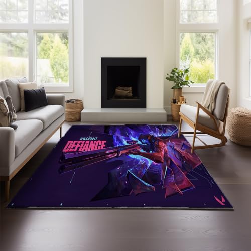 MeeTe Valorant Teppich Schlafzimmer Wohnzimmer Kinder Jungen Teenager Flanell Teppich Läufer Fußmatte (Valorant 02,80x120 cm) von MeeTe