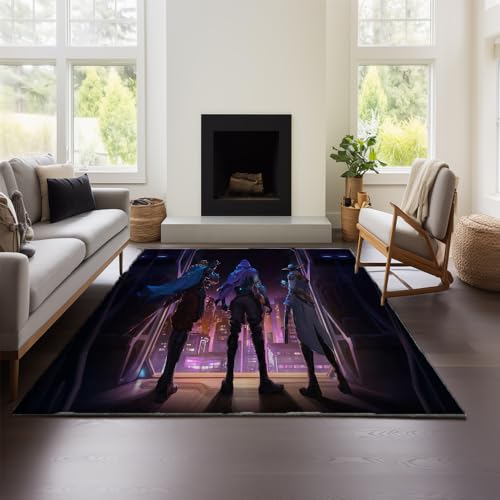 MeeTe Valorant Vintage Kurzflorteppich Für Schlafzimmer, Wohnzimmer, Waschbar, rutschfest, Für Küche Und Flur (Valorant 02,150x200 cm) von MeeTe