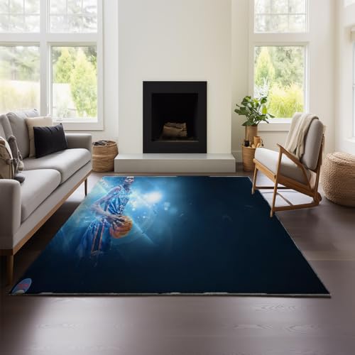 MeeTe Verdickter Kaschmir-Imitat-Teppich Von Kevin Durant, Marokkanischer Wohn-/Schlafzimmer-Sofa-/Couchtisch-Decke, Ethnisch-amerikanischer Landhaus-Retro-Stil (Kevin 01,45x120cm) von MeeTe
