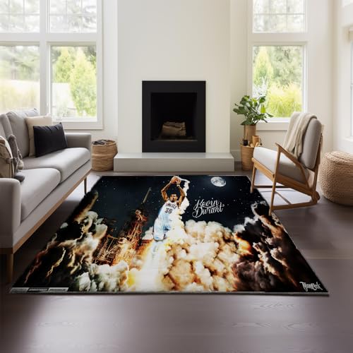 MeeTe Wohnzimmerteppich Kevin Durant, Sofa, Couchtisch, Hochwertiger, Leichter Luxusteppich, Schlafzimmer, Nachttischdecke, Waschbar (Kevin 03,100x120cm) von MeeTe