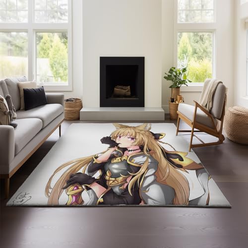 Moderner Abstrakter Teppich „Granblue Fantasy“ – Kücheneingang, Braun, Innenbereich, Maschinenwaschbar – Niedriger Teppichboden Im Used-Look Für Schlafzimmer Und Büro (GF 01,100x120cm) von MeeTe