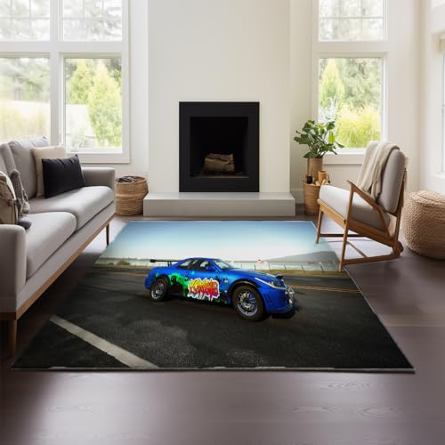 Moderner Abstrakter Teppich „The Crew“ – Braun, Maschinenwaschbar, Für Küche, Eingang, Schlafzimmer, Büro – Niedriger Teppich Im Used-Look (The Crew 01,80x160cm) von MeeTe